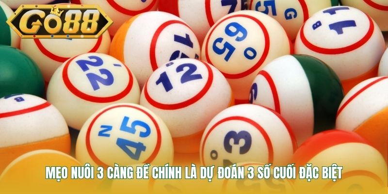 Mẹo nuôi 3 càng đề chính là dự đoán 3 số cuối đặc biệt